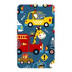 Seamless Pattern Vehicles Cartoon With Funny Drivers Memory Card Reader (rectangular) by Simbadda