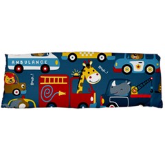 Seamless Pattern Vehicles Cartoon With Funny Drivers Body Pillow Case (dakimakura) by Simbadda