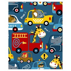 Seamless Pattern Vehicles Cartoon With Funny Drivers Drawstring Bag (small) by Simbadda