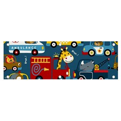 Seamless Pattern Vehicles Cartoon With Funny Drivers Banner And Sign 6  X 2  by Simbadda