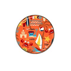 Seamless Pattern Vector Beach Holiday Theme Set Hat Clip Ball Marker (4 Pack)