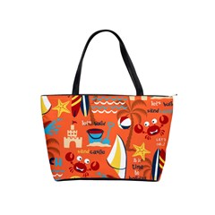 Seamless Pattern Vector Beach Holiday Theme Set Classic Shoulder Handbag by Simbadda