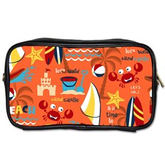 Seamless Pattern Vector Beach Holiday Theme Set Toiletries Bag (one Side) by Simbadda