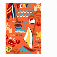 Seamless Pattern Vector Beach Holiday Theme Set Small Garden Flag (two Sides) by Simbadda