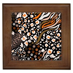 Trendy Mix Animal Skin Prints Framed Tile by Simbadda