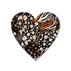 Trendy Mix Animal Skin Prints Heart Magnet by Simbadda