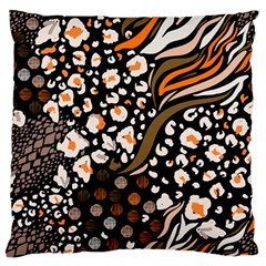 Trendy Mix Animal Skin Prints Large Cushion Case (two Sides) by Simbadda