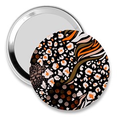 Trendy Mix Animal Skin Prints 3  Handbag Mirrors by Simbadda