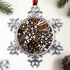 Trendy Mix Animal Skin Prints Metal Large Snowflake Ornament by Simbadda