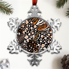 Trendy Mix Animal Skin Prints Metal Small Snowflake Ornament