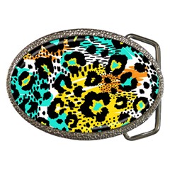 Seamless Leopard Wild Pattern Animal Print Belt Buckles by Simbadda