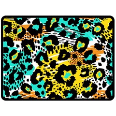 Seamless Leopard Wild Pattern Animal Print Fleece Blanket (large) by Simbadda