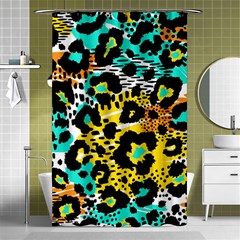 Seamless Leopard Wild Pattern Animal Print Shower Curtain 48  X 72  (small)  by Simbadda