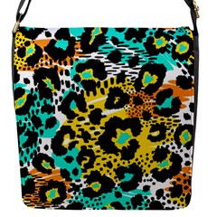 Seamless Leopard Wild Pattern Animal Print Flap Closure Messenger Bag (s) by Simbadda