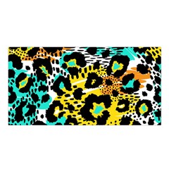 Seamless Leopard Wild Pattern Animal Print Satin Shawl 45  X 80  by Simbadda