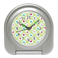 Birds Pattern Background Travel Alarm Clock by Simbadda