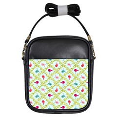 Birds Pattern Background Girls Sling Bag by Simbadda