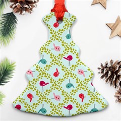 Birds Pattern Background Christmas Tree Ornament (two Sides) by Simbadda