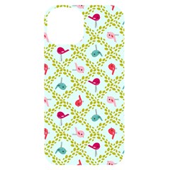 Birds Pattern Background Iphone 14 Black Uv Print Case