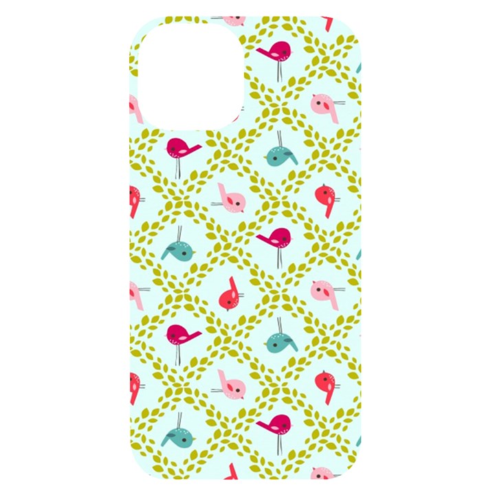 Birds Pattern Background iPhone 14 Black UV Print Case