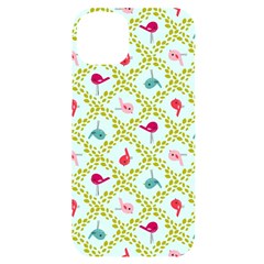 Birds Pattern Background Iphone 14 Plus Black Uv Print Case by Simbadda