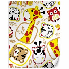 Vector Seamless Pattern Nice Animals Cartoon Canvas 18  X 24  by Simbadda