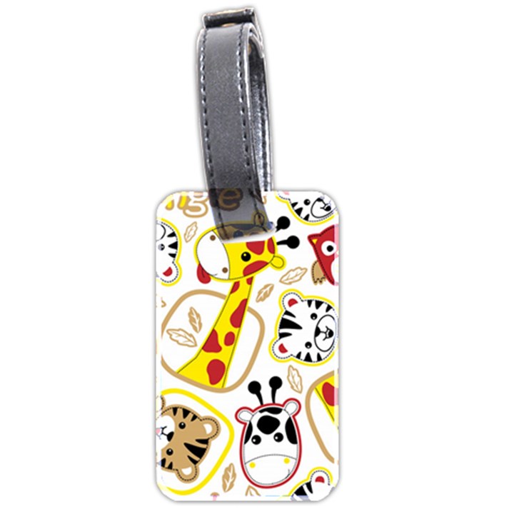 Vector Seamless Pattern Nice Animals Cartoon Luggage Tag (two sides)