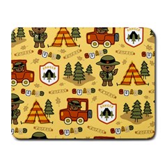 Seamless Pattern Funny Ranger Cartoon Small Mousepad by Simbadda