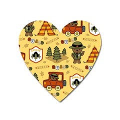 Seamless Pattern Funny Ranger Cartoon Heart Magnet by Simbadda