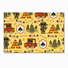 Seamless Pattern Funny Ranger Cartoon Postcard 4 x 6  (pkg Of 10) by Simbadda