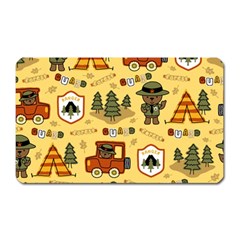 Seamless Pattern Funny Ranger Cartoon Magnet (rectangular) by Simbadda