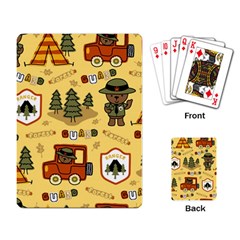 Seamless Pattern Funny Ranger Cartoon Playing Cards Single Design (rectangle) by Simbadda