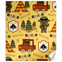 Seamless Pattern Funny Ranger Cartoon Canvas 8  X 10  by Simbadda