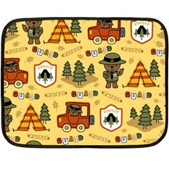 Seamless Pattern Funny Ranger Cartoon Two Sides Fleece Blanket (mini) by Simbadda