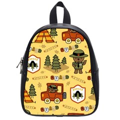 Seamless Pattern Funny Ranger Cartoon School Bag (small) by Simbadda