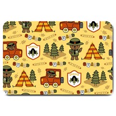 Seamless Pattern Funny Ranger Cartoon Large Doormat by Simbadda