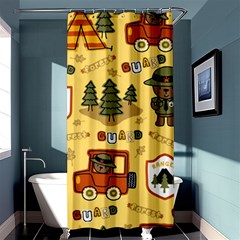 Seamless Pattern Funny Ranger Cartoon Shower Curtain 36  X 72  (stall)  by Simbadda