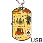 Seamless Pattern Funny Ranger Cartoon Dog Tag USB Flash (Two Sides) Back