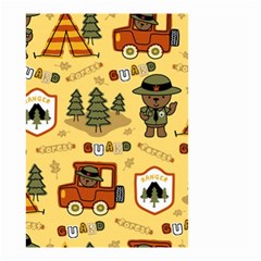 Seamless Pattern Funny Ranger Cartoon Small Garden Flag (two Sides) by Simbadda