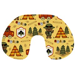 Seamless Pattern Funny Ranger Cartoon Travel Neck Pillow by Simbadda