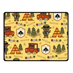 Seamless Pattern Funny Ranger Cartoon Two Sides Fleece Blanket (small) by Simbadda