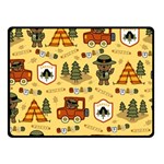 Seamless Pattern Funny Ranger Cartoon Two Sides Fleece Blanket (Small) 45 x34  Blanket Front