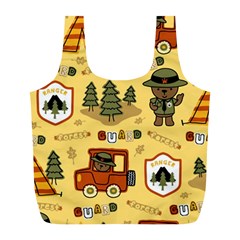 Seamless Pattern Funny Ranger Cartoon Full Print Recycle Bag (l) by Simbadda