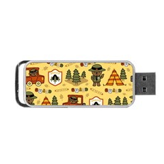 Seamless Pattern Funny Ranger Cartoon Portable Usb Flash (one Side) by Simbadda