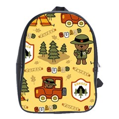 Seamless Pattern Funny Ranger Cartoon School Bag (xl) by Simbadda