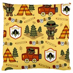 Seamless Pattern Funny Ranger Cartoon Standard Premium Plush Fleece Cushion Case (two Sides) by Simbadda