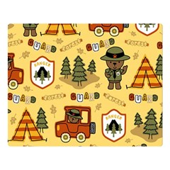 Seamless Pattern Funny Ranger Cartoon Two Sides Premium Plush Fleece Blanket (large)