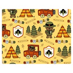 Seamless Pattern Funny Ranger Cartoon Two Sides Premium Plush Fleece Blanket (medium) by Simbadda