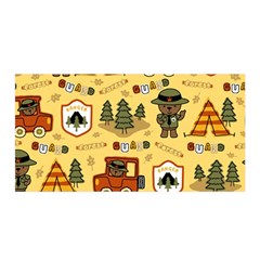 Seamless Pattern Funny Ranger Cartoon Satin Wrap 35  X 70  by Simbadda