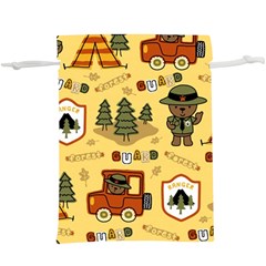 Seamless Pattern Funny Ranger Cartoon Lightweight Drawstring Pouch (xl) by Simbadda